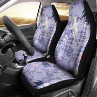 Purple Palaka Crane and Flowers Car Seat Cover Japan Heritage Spirit LT9 - Polynesian Pride
