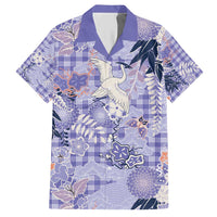 Purple Palaka Crane and Flowers Hawaiian Shirt Japan Heritage Spirit LT9 Purple - Polynesian Pride