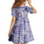 Purple Palaka Crane and Flowers Kid Short Sleeve Dress Japan Heritage Spirit - Polynesian Pride