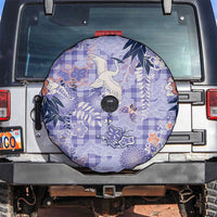 Purple Palaka Crane and Flowers Spare Tire Cover Japan Heritage Spirit LT9 Purple - Polynesian Pride