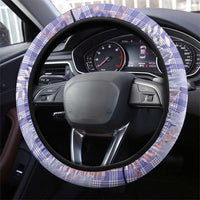 Purple Palaka Crane and Flowers Steering Wheel Cover Japan Heritage Spirit LT9 - Polynesian Pride