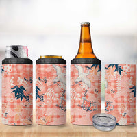 Red Palaka Crane and Flowers 4 in 1 Can Cooler Tumbler Japan Heritage Spirit LT9 - Polynesian Pride
