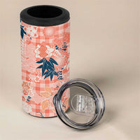 Red Palaka Crane and Flowers 4 in 1 Can Cooler Tumbler Japan Heritage Spirit LT9 - Polynesian Pride