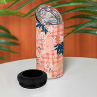 Red Palaka Crane and Flowers 4 in 1 Can Cooler Tumbler Japan Heritage Spirit LT9 - Polynesian Pride