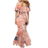 Red Palaka Crane and Flowers Family Matching Mermaid Dress and Hawaiian Shirt Japan Heritage Spirit LT9 - Polynesian Pride