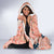 Red Palaka Crane and Flowers Hooded Blanket Japan Heritage Spirit - Polynesian Pride