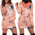 Red Palaka Crane and Flowers Hoodie Dress Japan Heritage Spirit - Polynesian Pride