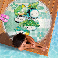 Japanese Kawaii Sushi Beach Blanket Green Wagara Palaka This Is How I Roll