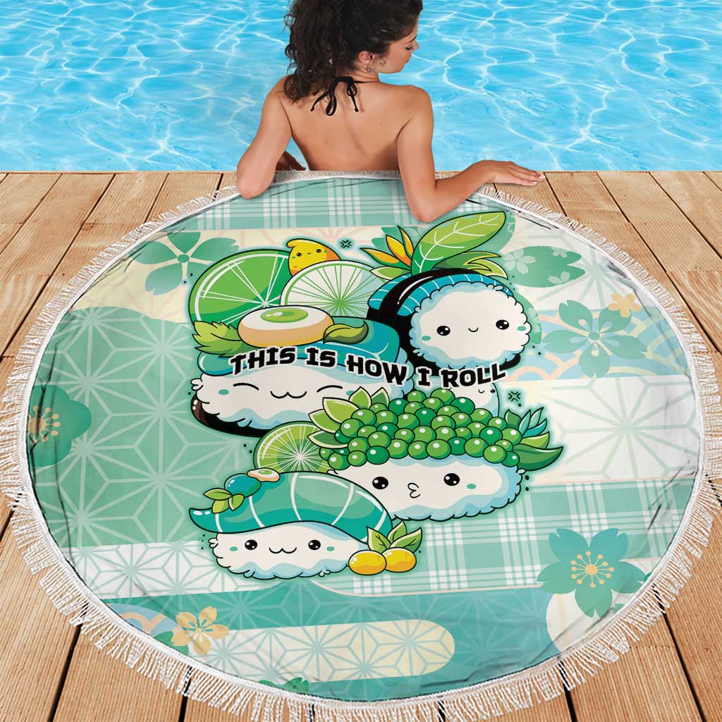 Japanese Kawaii Sushi Beach Blanket Green Wagara Palaka This Is How I Roll