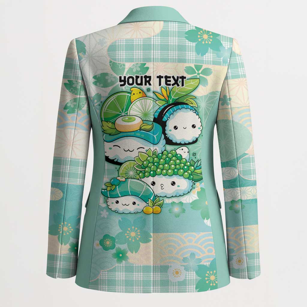 Personalized Japanese Kawaii Sushi Blazer Green Wagara Palaka This Is How I Roll
