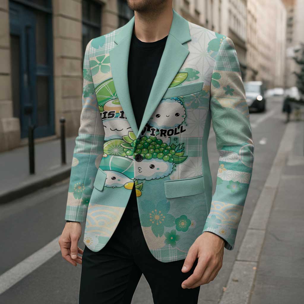 Personalized Japanese Kawaii Sushi Blazer Green Wagara Palaka This Is How I Roll