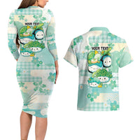 Personalized Japanese Kawaii Sushi Couples Matching Long Sleeve Bodycon Dress and Hawaiian Shirt Green Wagara Palaka This Is How I Roll LT9 - Polynesian Pride