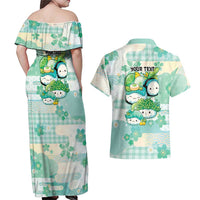 Personalized Japanese Kawaii Sushi Couples Matching Off Shoulder Maxi Dress and Hawaiian Shirt Green Wagara Palaka This Is How I Roll LT9 - Polynesian Pride