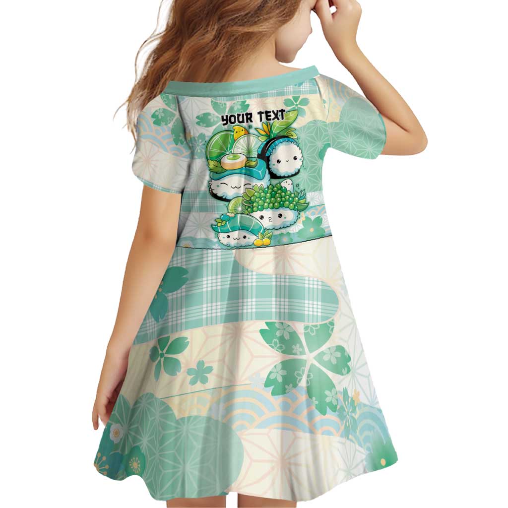 Personalized Japanese Kawaii Sushi Family Matching Off Shoulder Maxi Dress and Hawaiian Shirt Green Wagara Palaka This Is How I Roll LT9 - Polynesian Pride