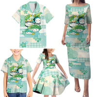 Personalized Japanese Kawaii Sushi Family Matching Puletasi and Hawaiian Shirt Green Wagara Palaka This Is How I Roll LT9 - Polynesian Pride