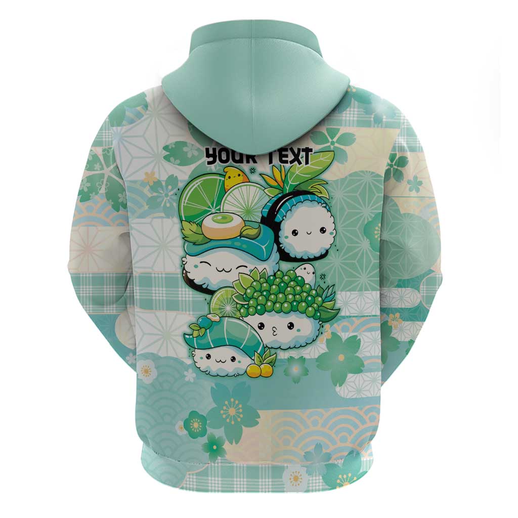 Personalized Japanese Kawaii Sushi Hoodie Green Wagara Palaka This Is How I Roll