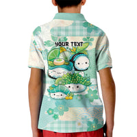 Personalized Japanese Kawaii Sushi Kid Polo Shirt Green Wagara Palaka This Is How I Roll