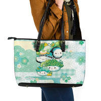 Japanese Kawaii Sushi Leather Tote Bag Green Wagara Palaka This Is How I Roll