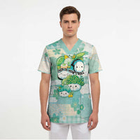 Personalized Japanese Kawaii Sushi Scrub Top Green Wagara Palaka This Is How I Roll