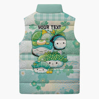 Personalized Japanese Kawaii Sushi Sleeveless Puffer Jacket Green Wagara Palaka This Is How I Roll
