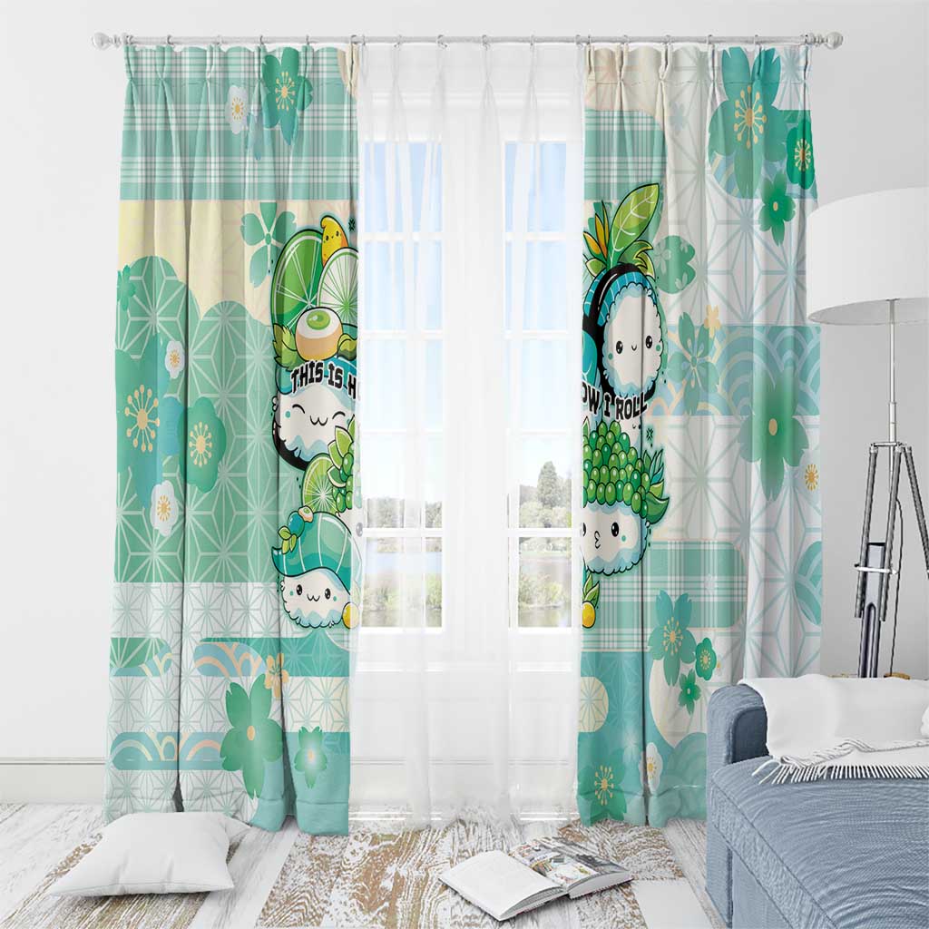 Japanese Kawaii Sushi Window Curtain Green Wagara Palaka This Is How I Roll