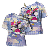 Personalized Japanese Kawaii Sushi Cross Shoulder Shirt Blue Wagara Palaka This Is How I Roll LT9 - Polynesian Pride