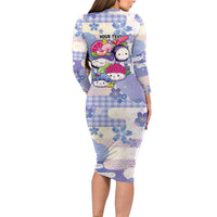 Personalized Japanese Kawaii Sushi Family Matching Long Sleeve Bodycon Dress and Hawaiian Shirt Blue Wagara Palaka This Is How I Roll LT9 - Polynesian Pride