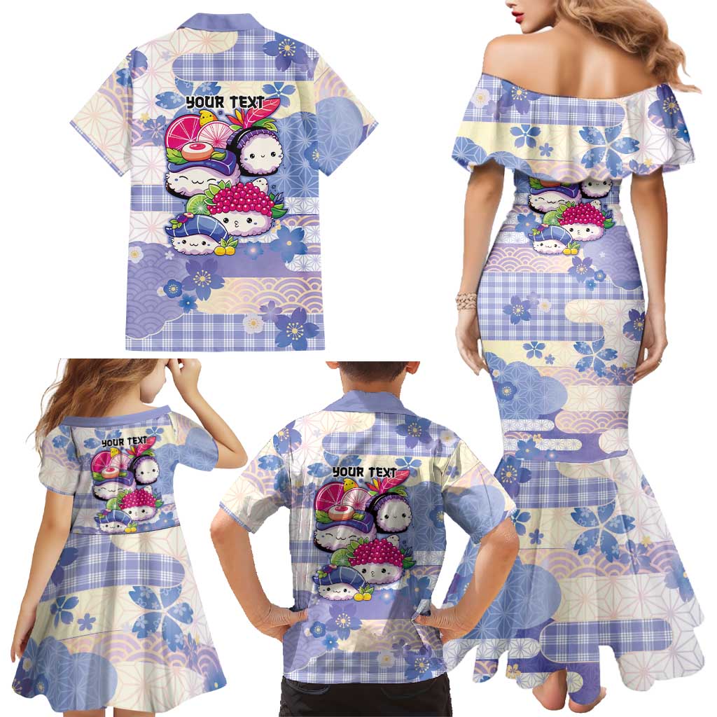 Personalized Japanese Kawaii Sushi Family Matching Mermaid Dress and Hawaiian Shirt Blue Wagara Palaka This Is How I Roll LT9 - Polynesian Pride