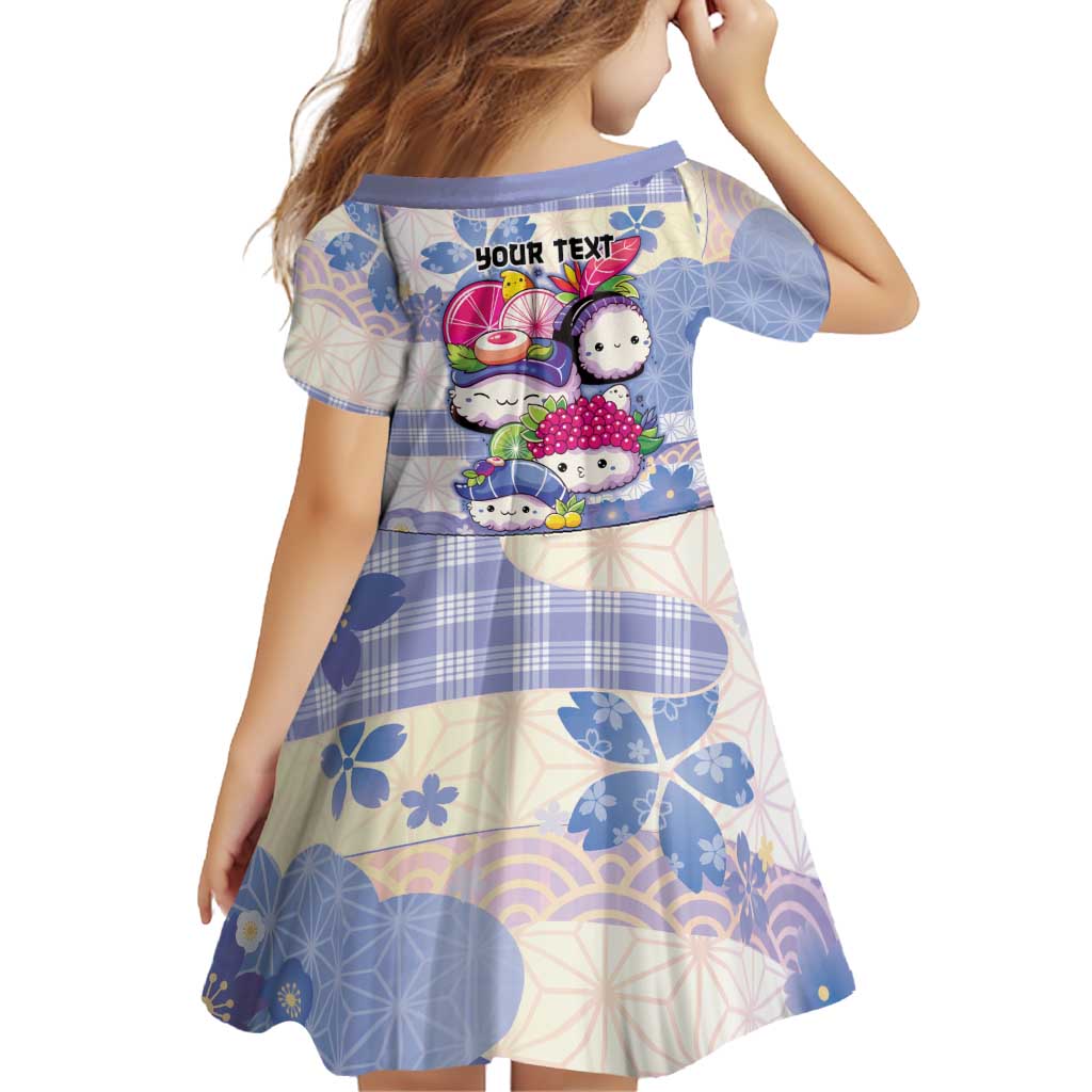 Personalized Japanese Kawaii Sushi Family Matching Puletasi and Hawaiian Shirt Blue Wagara Palaka This Is How I Roll LT9 - Polynesian Pride
