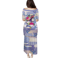 Personalized Japanese Kawaii Sushi Family Matching Puletasi and Hawaiian Shirt Blue Wagara Palaka This Is How I Roll LT9 - Polynesian Pride