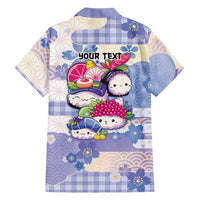 Personalized Japanese Kawaii Sushi Family Matching Short Sleeve Bodycon Dress and Hawaiian Shirt Blue Wagara Palaka This Is How I Roll LT9 - Polynesian Pride