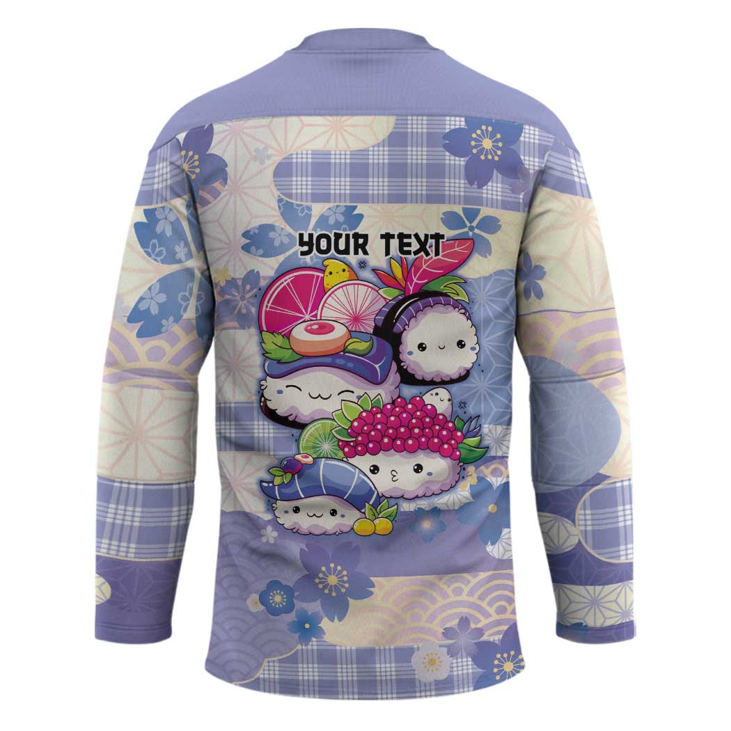 Personalized Japanese Kawaii Sushi Hockey Jersey Blue Wagara Palaka This Is How I Roll