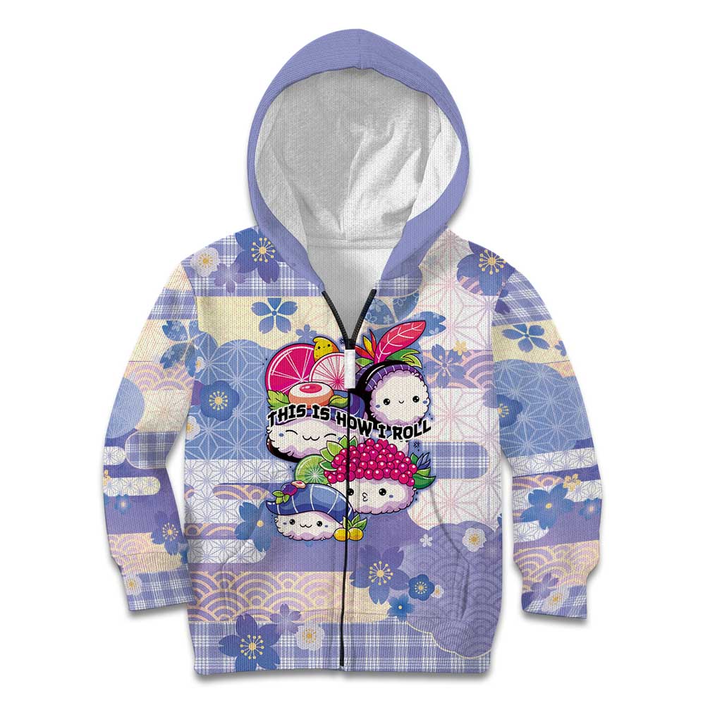 Personalized Japanese Kawaii Sushi Kid Hoodie Blue Wagara Palaka This Is How I Roll