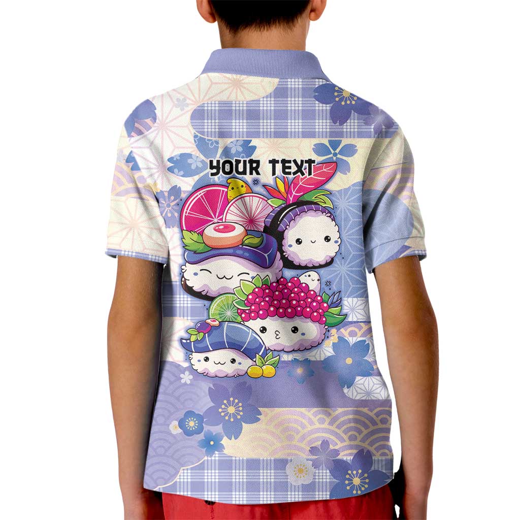 Personalized Japanese Kawaii Sushi Kid Polo Shirt Blue Wagara Palaka This Is How I Roll