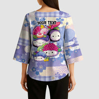 Personalized Japanese Kawaii Sushi Kimono Sleeve Blouse Blue Wagara Palaka This Is How I Roll