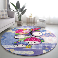 Japanese Kawaii Sushi Round Carpet Blue Wagara Palaka This Is How I Roll