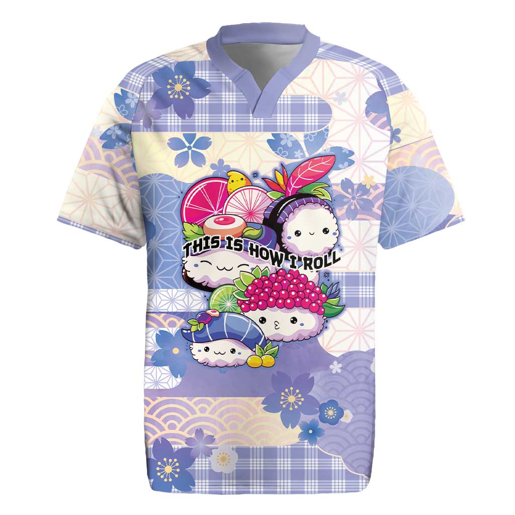 Personalized Japanese Kawaii Sushi Rugby Jersey Blue Wagara Palaka This Is How I Roll
