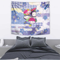 Japanese Kawaii Sushi Tapestry Blue Wagara Palaka This Is How I Roll