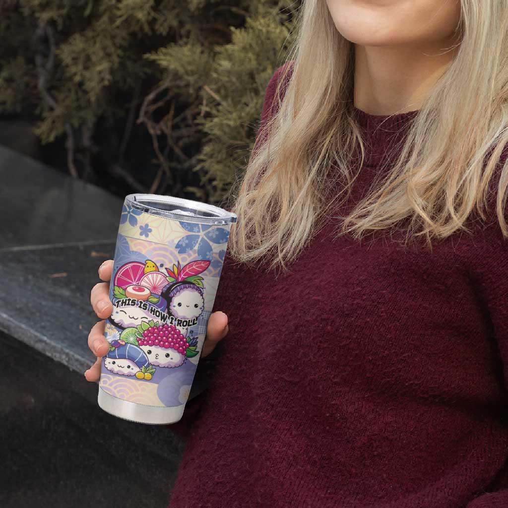 Personalized Japanese Kawaii Sushi Tumbler Cup Blue Wagara Palaka This Is How I Roll
