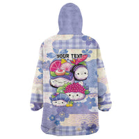 Personalized Japanese Kawaii Sushi Wearable Blanket Hoodie Blue Wagara Palaka This Is How I Roll