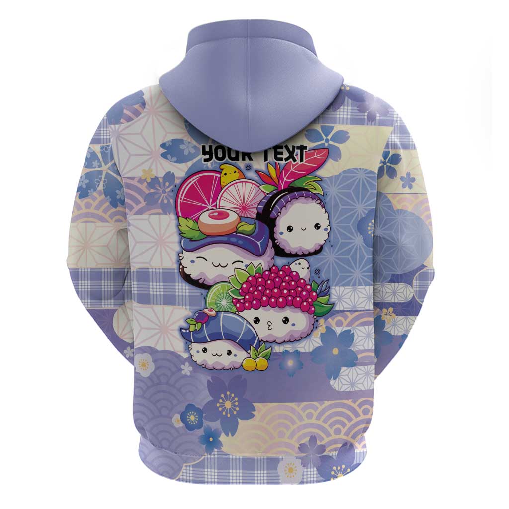Personalized Japanese Kawaii Sushi Zip Hoodie Blue Wagara Palaka This Is How I Roll LT9 - Polynesian Pride