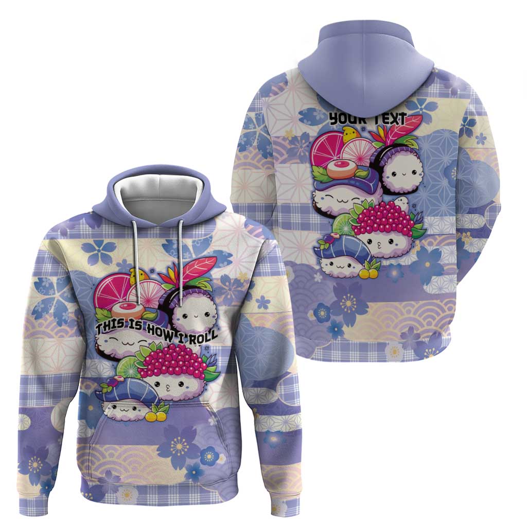 Personalized Japanese Kawaii Sushi Zip Hoodie Blue Wagara Palaka This Is How I Roll LT9 - Polynesian Pride