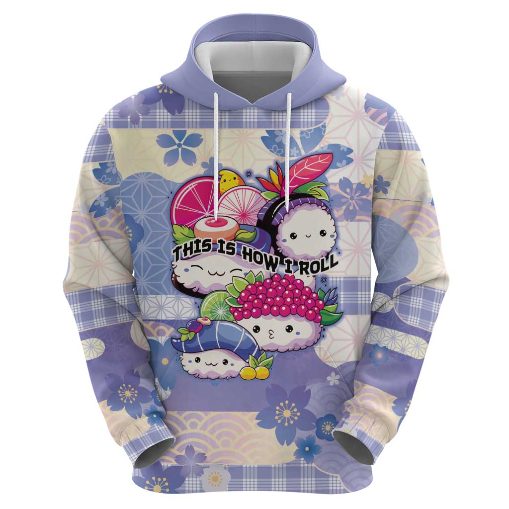 Personalized Japanese Kawaii Sushi Zip Hoodie Blue Wagara Palaka This Is How I Roll LT9 - Polynesian Pride