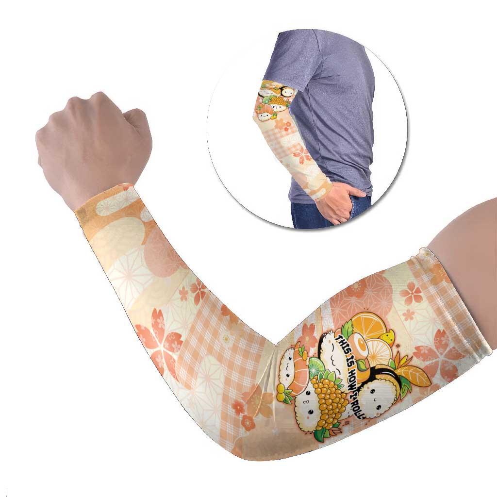 Personalized Japanese Kawaii Sushi Arm Sleeves Peach Wagara Palaka This Is How I Roll
