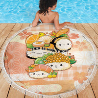 Japanese Kawaii Sushi Beach Blanket Peach Wagara Palaka This Is How I Roll