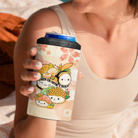 Personalized Japanese Kawaii Sushi 4 in 1 Can Cooler Tumbler Peach Wagara Palaka This Is How I Roll