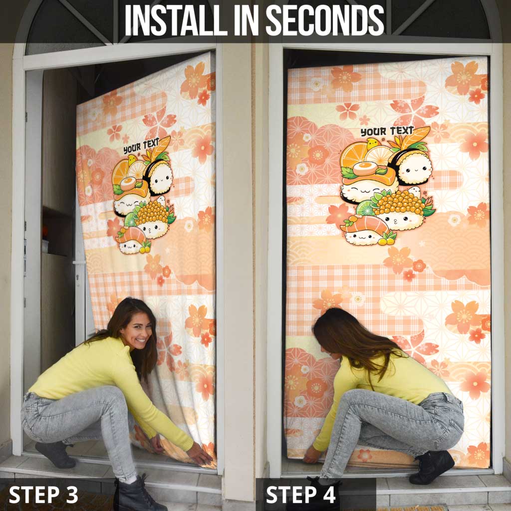 Personalized Japanese Kawaii Sushi Door Cover Peach Wagara Palaka This Is How I Roll