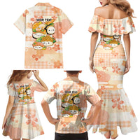 Personalized Japanese Kawaii Sushi Family Matching Mermaid Dress and Hawaiian Shirt Peach Wagara Palaka This Is How I Roll LT9 - Polynesian Pride