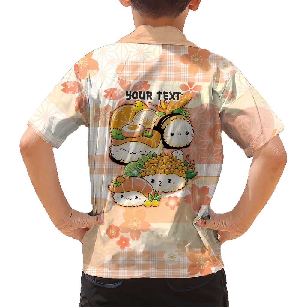 Personalized Japanese Kawaii Sushi Family Matching Off Shoulder Maxi Dress and Hawaiian Shirt Peach Wagara Palaka This Is How I Roll LT9 - Polynesian Pride