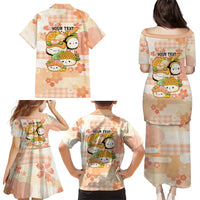 Personalized Japanese Kawaii Sushi Family Matching Puletasi and Hawaiian Shirt Peach Wagara Palaka This Is How I Roll LT9 - Polynesian Pride